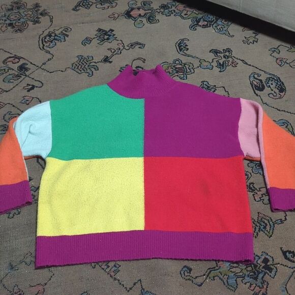 80's Colorblock Sweater by Sweet Claire - Picture 3 of 7